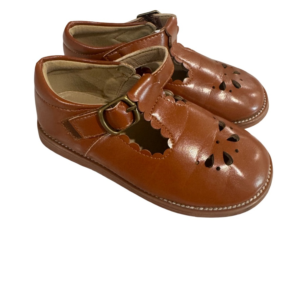 Elegant Tan Kids Dress Shoes